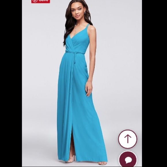 David's Bridal Dresses & Skirts - David’s Bridal Long Georgette Bridesmaid WrapDress